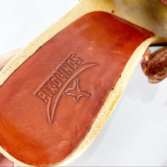 Pikolinos Sandal Wedge Slide Red Floral Embroidery - Picture 9 of 12
